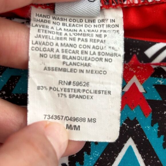 Becca by Rebecca Virtue Women's Aztec Flounce Strappy Cross Back Top Multi - Picture 7 of 16